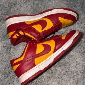 Nike Women's Burgundy and Gold Sneakers